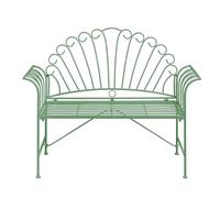 Beliani Panca da giardino in metallo verde con braccioli svasati 2 posti