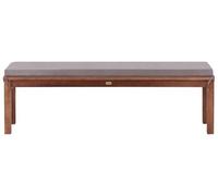Beliani Panca da Giardino Rustica in Legno Massello di Acacia 160 cm con Cuscino da Interno ed Esterno Marrone Chiaro Grigio