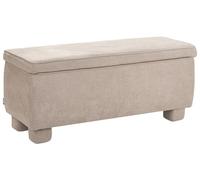 Beliani Panca da ingresso con contenitore gambe in legno di pioppo in tessuto facile da pulire beige