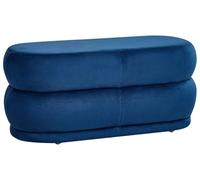 Beliani Panca decorativa in velluto blu scuro