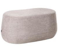 Beliani Panca imbottita in tessuto con motivo a tinta unita morbida color tortora