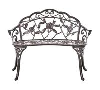 Beliani Panchina da giardino vintage in metallo alluminio 2 posti braccioli marrone scuro