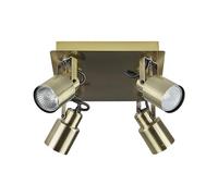 Beliani Plafoniera luce soffitto 4 fuochi faretti metallo ottone