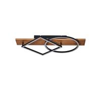 Beliani Plafoniera moderna LED integrato in metallo effetto legno con forme geometriche nera