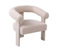 Beliani Poltrona da salotto in stile retrò rivestita in bou on gambe beige chiaro