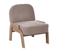 Beliani Poltrona decorativa senza braccioli poltrona da salotto ribassata, bouclé tortora