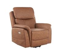 Beliani Poltrona elettrica reclinabile moderna in ecopelle riscaldante con funzione massaggio Marrone