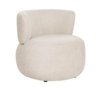 Beliani Poltrona Imbottita in Chenille con Schienale Curvo Design Moderno Scandinavo Senza Braccioli Seduta Beige Chiaro