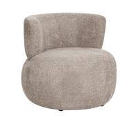 Beliani Poltrona imbottita in ciniglia con schienale curvo, senza braccioli, in stile scandinavo moderno tortora