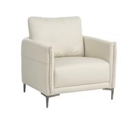 Beliani Poltrona imbottita in tessuto beige chiaro con gambe in metallo stile moderno