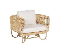 Beliani Poltrona in Rattan Naturale con Cuscini Beige Boho