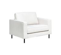Beliani Poltrona moderna minimalista in tessuto Cuscini gambe in metallo bianco sporco