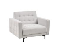 Beliani Poltrona moderna reclinabile in tessuto grigio chiaro con inserti