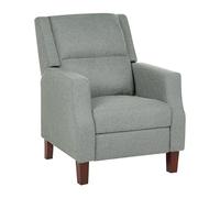 Beliani Poltrona reclinabile con schienale regolabile e poggiapiedi in tessuto verde