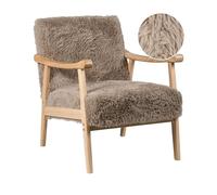 Beliani Poltrona retrò da salotto Rivestimento in ecopelle Struttura in legno tortora