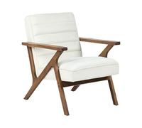 Beliani Poltrona retrò da salotto Rivestimento in velluto Struttura in legno Bianco