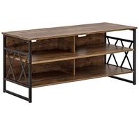 Beliani Porta TV Aspetto Legno Scuro e Metallo con Ripiani 57 x 120 x 51 cm