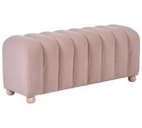 Beliani Pouf a costecon rivestimento in bou ambe in legno beige