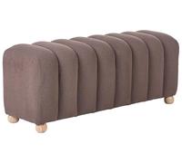 Beliani Pouf a costecon rivestimento in bou ambe in legno marrone