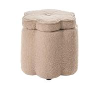 Beliani Pouf con vano portaoggetti rivestito in bou eige