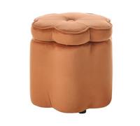 Beliani Pouf con vano portaoggetti rivestito in velluto arancione