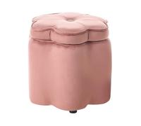Beliani Pouf con vano portaoggetti rivestito in velluto rosa