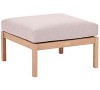 Beliani Pouf da giardino in legno di acacia con cuscino in tessuto marrone chiaro e beige,