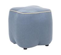 Beliani Pouf imbottito in tessuto azzurro