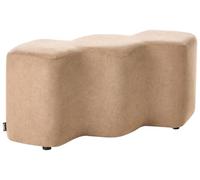 Beliani Pouf imbottito in tessuto per camera da letto e soggiorno 86 x 30 forma irregolare beige