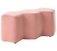 Beliani Pouf imbottito in tessuto per camera da letto e soggiorno 86 x 30 forma irregolare bouclè rosa