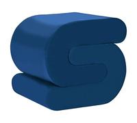 Beliani Pouf imbottito in velluto a forma di S blu