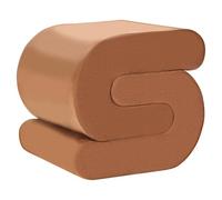 Beliani Pouf imbottito in velluto a forma di S marrone oro