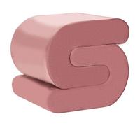 Beliani Pouf imbottito in velluto a forma di S rosa
