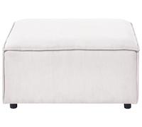 Beliani Pouf imbottito modulo poggiapiedi quadrato gambe nere in corda bianco sporco