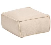 Beliani Pouf in cotone beige imbottito con EPS di forma quadrata 50 x 50 cm