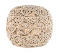 Beliani Pouf in tessuto beige 40x40cm