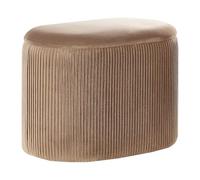 Beliani Pouf in velluto beige con contenitore