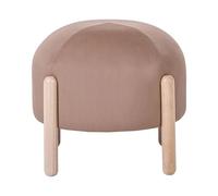 Beliani Pouf in velluto beige con gambe in legno