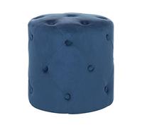 Beliani Pouf in velluto color blu scuro
