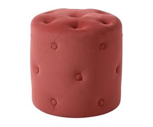 Beliani Pouf in velluto color rosso corallo