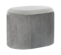 Beliani Pouf in velluto grigio chiaro con contenitore