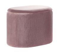 Beliani Pouf in velluto rosa con contenitore
