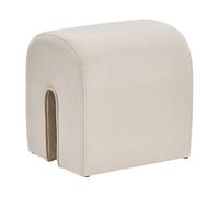Beliani Pouf moderno a forma di u velluto beige 35 x 42 x 42 cm