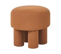 Beliani Pouf moderno completamente imbottito rivestimento in bou rancione
