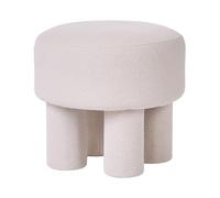 Beliani Pouf moderno completamente imbottito rivestimento in bou ianco sporco