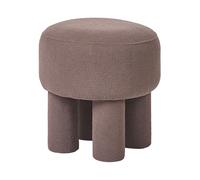 Beliani Pouf moderno completamente imbottito rivestimento in bouclé marrone