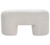 Beliani Pouf moderno imbottito Boucle con gambe larghe per soggiorno e camera da letto beige chiaro