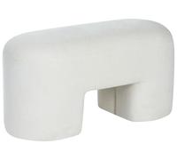 Beliani Pouf moderno imbottito Boucle con gambe larghe per soggiorno e camera da letto bianco