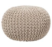 Beliani Pouf poggiapiedi in tessuto beige 40 x 25 cm