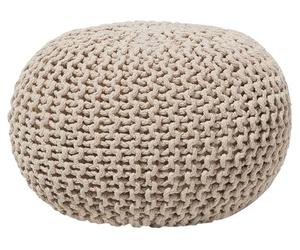 Beliani Pouf poggiapiedi in tessuto beige 40 x 25 cm